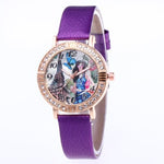 Ladies Brand Fashion Rose Gold Leather Strap Band Quartz Wtach Luxury Sport Fashion Women Rhinestone Watch Relogio Feminino
