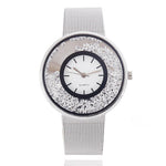 Luxury Fashion Quicksand design Stainless Steel Rose Gold & Silver Wrist Wtach Women Rhinestone Watches Quartz Watch Hodinky