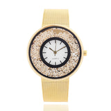 Luxury Fashion Quicksand design Stainless Steel Rose Gold & Silver Wrist Wtach Women Rhinestone Watches Quartz Watch Hodinky