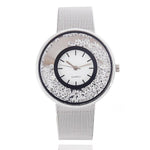 Luxury Fashion Quicksand design Stainless Steel Rose Gold & Silver Wrist Wtach Women Rhinestone Watches Quartz Watch Hodinky