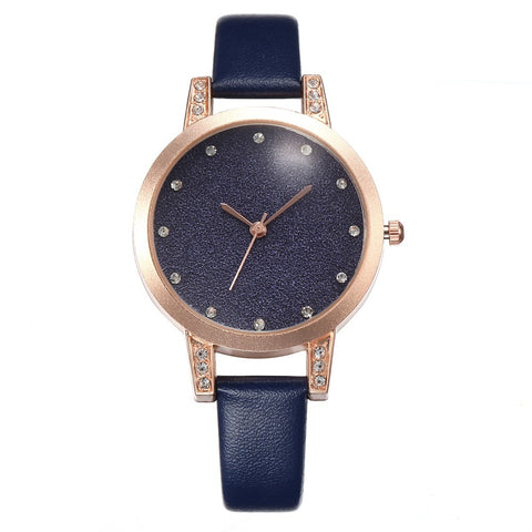Luxury Rose Gold Women Watches Fashion Simple Diamond Ladies Watch Casual Leather Quartz Wtaches Relogio Feminino zegarki damski