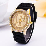 2019 New Famous Brand Gold Casual Quartz Watch Women Sports Silicone Strap Watches Relogio Feminino Men Wtaches Hot Sale Clock
