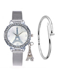 Fashion Gold & Silver Stainless Steel Band Quartz Wtach Luxury Women Rhinestone Watches  luxury watch women bracelet watch