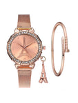 Fashion Gold & Silver Stainless Steel Band Quartz Wtach Luxury Women Rhinestone Watches  luxury watch women bracelet watch