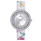 Hot Fashion Rose Gold & Silver Wrist Wtach Luxury Pretty Girls  Women Rhinestone Watches Quartz Watch Senors