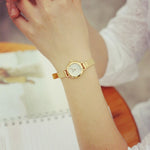 2018 New Fashion Stainless Steel Gold & Silver Band Quartz Wtach Luxury Women Rhinestone Watches Valentine Gift