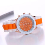 2019 New Fashion Women Geneva Rosy Gold Casual Quartz Watch Women Sports Silicone Strap Watches Relogio Feminino Ladies Wtach