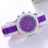 2019 New Fashion Women Geneva Rosy Gold Casual Quartz Watch Women Sports Silicone Strap Watches Relogio Feminino Ladies Wtach