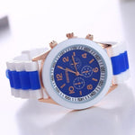 2019 New Fashion Women Geneva Rosy Gold Casual Quartz Watch Women Sports Silicone Strap Watches Relogio Feminino Ladies Wtach