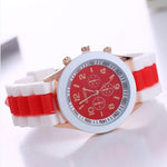 2019 New Fashion Women Geneva Rosy Gold Casual Quartz Watch Women Sports Silicone Strap Watches Relogio Feminino Ladies Wtach