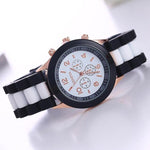 2019 New Fashion Women Geneva Rosy Gold Casual Quartz Watch Women Sports Silicone Strap Watches Relogio Feminino Ladies Wtach