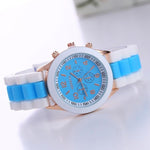 2019 New Fashion Women Geneva Rosy Gold Casual Quartz Watch Women Sports Silicone Strap Watches Relogio Feminino Ladies Wtach