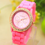Luxury Women Watches Fashion Rhinestone Rose Gold Ladies Watch Casual Silicone Band Quartz Wtach Relogio Feminino zegarki damski