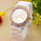 Luxury Women Watches Fashion Rhinestone Rose Gold Ladies Watch Casual Silicone Band Quartz Wtach Relogio Feminino zegarki damski