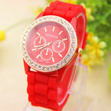 Luxury Women Watches Fashion Rhinestone Rose Gold Ladies Watch Casual Silicone Band Quartz Wtach Relogio Feminino zegarki damski