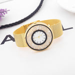 2018 New Fashion Stainless Steel Gold & Silver Band Quartz Wtach Luxury Women Rhinestone Watches Valentine Gift