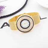 2018 New Fashion Stainless Steel Gold & Silver Band Quartz Wtach Luxury Women Rhinestone Watches Valentine Gift