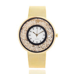 2018 New Fashion Stainless Steel Gold & Silver Band Quartz Wtach Luxury Women Rhinestone Watches Valentine Gift