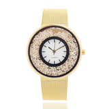 2018 New Fashion Stainless Steel Gold & Silver Band Quartz Wtach Luxury Women Rhinestone Watches Valentine Gift