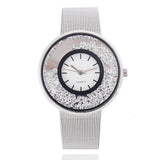 2018 New Fashion Stainless Steel Gold & Silver Band Quartz Wtach Luxury Women Rhinestone Watches Valentine Gift