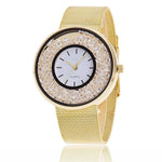 New Fashion Stainless Steel Gold & Silver Band Quartz Wtach Luxury Women Rhinestone Watches Valentine Gift 2018