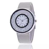 New Fashion Stainless Steel Gold & Silver Band Quartz Wtach Luxury Women Rhinestone Watches Valentine Gift 2018