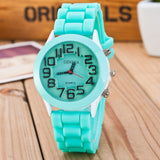 2019 New Geneva Brand Casual Quartz Cartoon Watch Women Sports Silicone Strap Watches Relogio Feminino Stereo Number Wtaches Hot