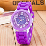 2019 New Geneva Brand Casual Quartz Cartoon Watch Women Sports Silicone Strap Watches Relogio Feminino Stereo Number Wtaches Hot