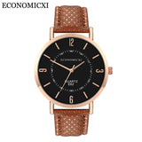 2019 Relogio Masculino Fashion Women Wrist Watch Men Casual Simple PU Leather Strap Couple Wtaches Dropship