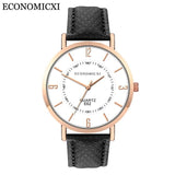 2019 Relogio Masculino Fashion Women Wrist Watch Men Casual Simple PU Leather Strap Couple Wtaches Dropship