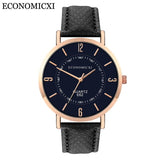 2019 Relogio Masculino Fashion Women Wrist Watch Men Casual Simple PU Leather Strap Couple Wtaches Dropship