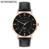 2019 Relogio Masculino Fashion Women Wrist Watch Men Casual Simple PU Leather Strap Couple Wtaches Dropship