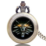 Game of Thrones Theme Bronze Fob Pocket Watch Men's Quartz Pocket Watch with Chain With Necklace for Men Women Fans Gifts