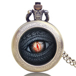 Game of Thrones Theme Bronze Fob Pocket Watch Men's Quartz Pocket Watch with Chain With Necklace for Men Women Fans Gifts