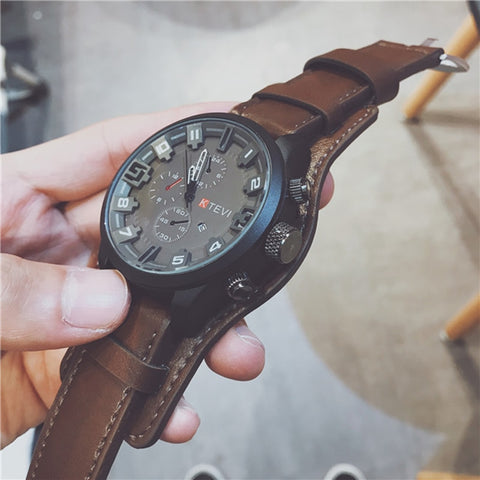 Quartz Watches Men Top Brand Luxury Watch Clocks Date Sport Military Clock Leather Strap Men Wristwatch Gift For Male Relogio