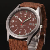 Fashion Men Military Watch Quartz Analog Clock Canvas Wristband Sports Army Waterproof Wristwatch ~ TT@88