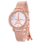 2018 New Fashion Stainless Steel Gold & Silver Band Quartz Wtach Luxury Women Rhinestone Watches Valentine Gift clock