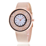 2018 New Fashion Stainless Steel strap Gold & Silver Band Quartz Wtach Luxury Women Rhinestone Watches Valentine for Gift