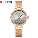 Luxury Brand CURREN Fashion Stainless Steel Band Quartz Wtach Rhinestone Women Wrist Watch Gift Relogio Feminino reloj mujer