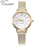 Women Stainless Steel Lady Bracelet Watch vansvar Brand Elegant Dial Quartz Casual Wrist Watch Clock Gift reloj mujer #D