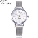 Women Stainless Steel Lady Bracelet Watch vansvar Brand Elegant Dial Quartz Casual Wrist Watch Clock Gift reloj mujer #D