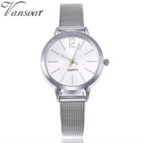 Women Stainless Steel Lady Bracelet Watch vansvar Brand Elegant Dial Quartz Casual Wrist Watch Clock Gift reloj mujer #D