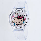 Transparent Clock Silicon Watch Women Sport Casual Quartz Wristwatches Novelty Crystal Ladies Watches Cartoon Reloj Mujer 2018