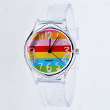 Transparent Clock Silicon Watch Women Sport Casual Quartz Wristwatches Novelty Crystal Ladies Watches Cartoon Reloj Mujer 2018