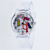 Transparent Clock Silicon Watch Women Sport Casual Quartz Wristwatches Novelty Crystal Ladies Watches Cartoon Reloj Mujer 2018