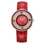 Ladies Brand Fashion Rose Gold Leather Strap Band Quartz Wtach Luxury Sport Fashion Women Rhinestone Watch Relogio Feminino