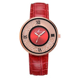 Ladies Brand Fashion Rose Gold Leather Strap Band Quartz Wtach Luxury Sport Fashion Women Rhinestone Watch Relogio Feminino