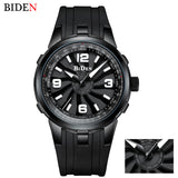 Fashion Mens Sport Watches Turbine Rotation Dial Black Steel Creative Waterproof Military Luxury Top Brand Quartz Wristwatch Men