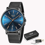 2019 Women's Watch LIGE Top Brand Luxury Women Fashion Casual All Steel Ultra-Thin Mesh Belt Quartz Clock Relogio Feminino+Box
