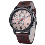 Big COOL Fashion Brand Luxury Military Watches Men Leather Sports Quartz Watch Casual Wristwatch Clock Male Relogio Masculino